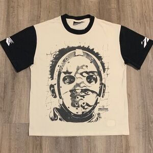 Helstar Cream and Black Graphic Short Sleeve Tee
